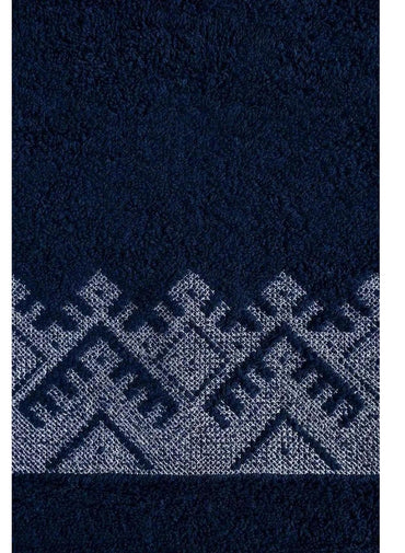 Ideas Crimson Combed 3pcs Embroidered Towel Set Blue