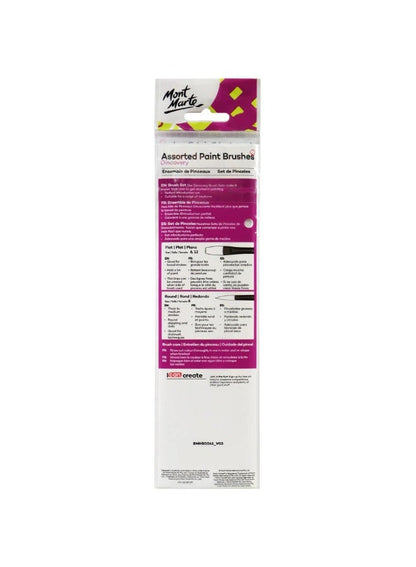 Mont Marte Discovery Assorted Paint Brushes 3Pc