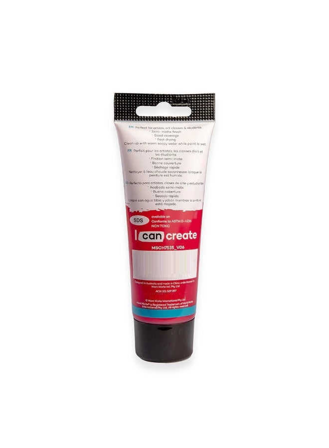 Mont Marte Acrylic Colour Paint Tube 75 ML Rose Madder