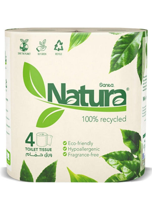 Sanita Natura 2 Ply Toilet Tissue Rolls - Pack of 4