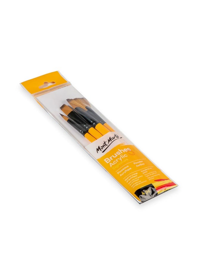 Mont Marte Acrylic Brushes Set 4Pc