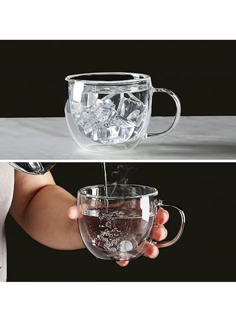 Cuisine Art Double Wall Glass Cups and Saucers