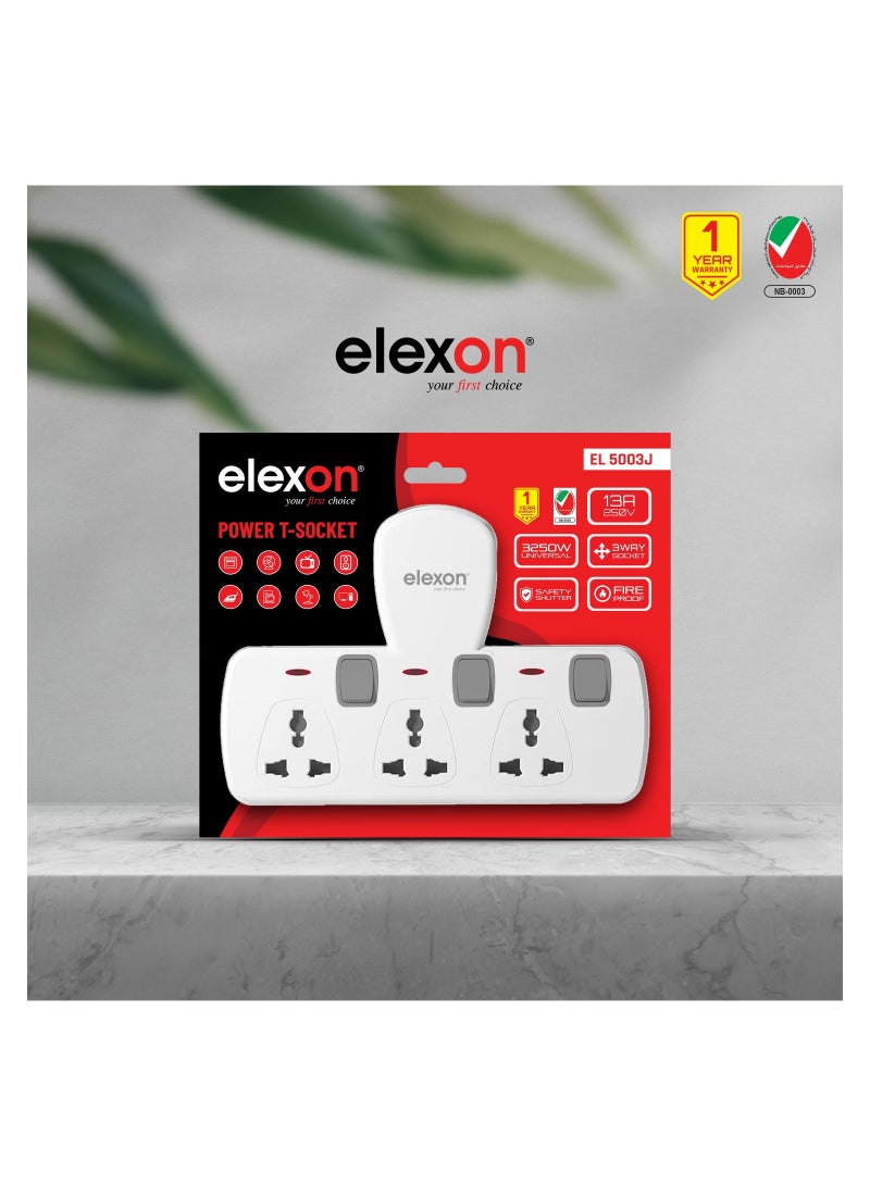 Elexon 3Way Power T Socket