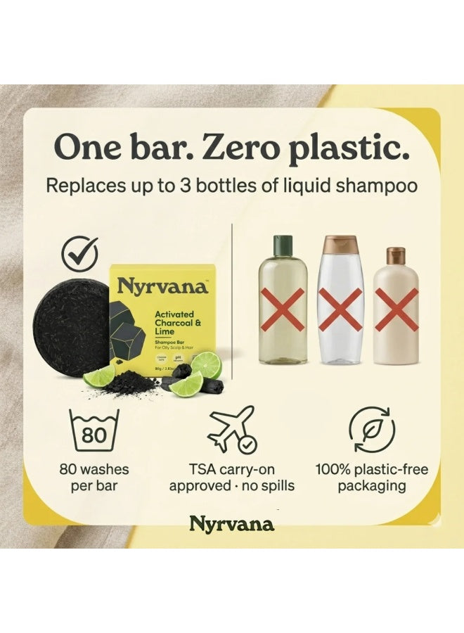 activated charcoal, activated charcoal lime, charcoal lime, charcoal lime shampoo, hair 80g, hair care, lime shampoo, lime shampoo bar, nyrvana, oily scalp, oily scalp hair, plant based, scalp hair, scalp hair 80g, shampoo bar