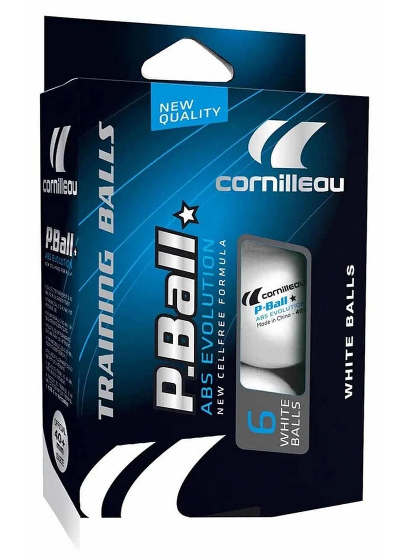 CORNILLEAU P-Ball Abs Evolution 1 White 6 Plastic Balls