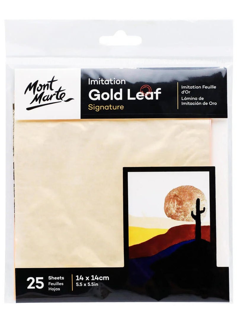 Mont Marte Imitation Gold Leaf 14x14cm - 25 Sheets