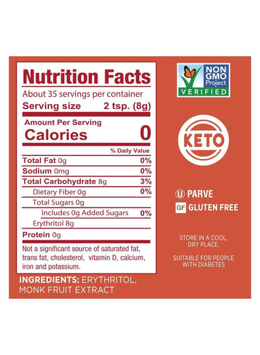 SPLENDA Naturals Monk Fruit Zero Calorie Sweetener With Erythritol 280G