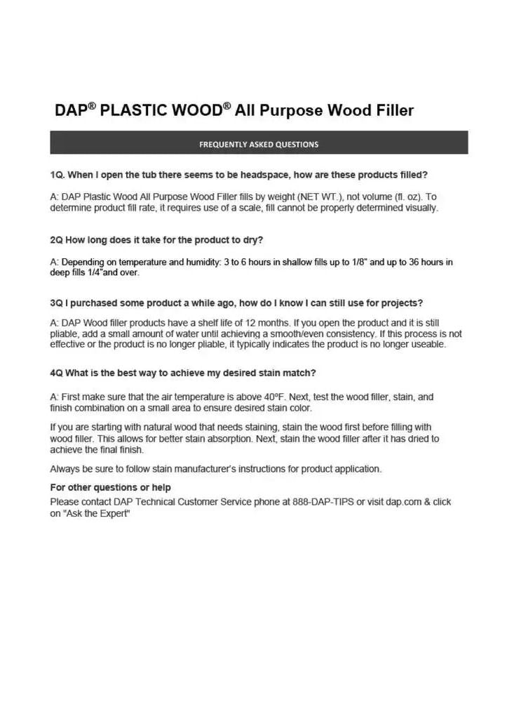 DAP Plastic Wood Filler Walnut 170g