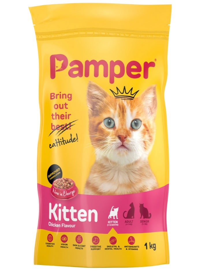 Pamper Kitten Dry Food 1Kg - Premium Pet Nutrition