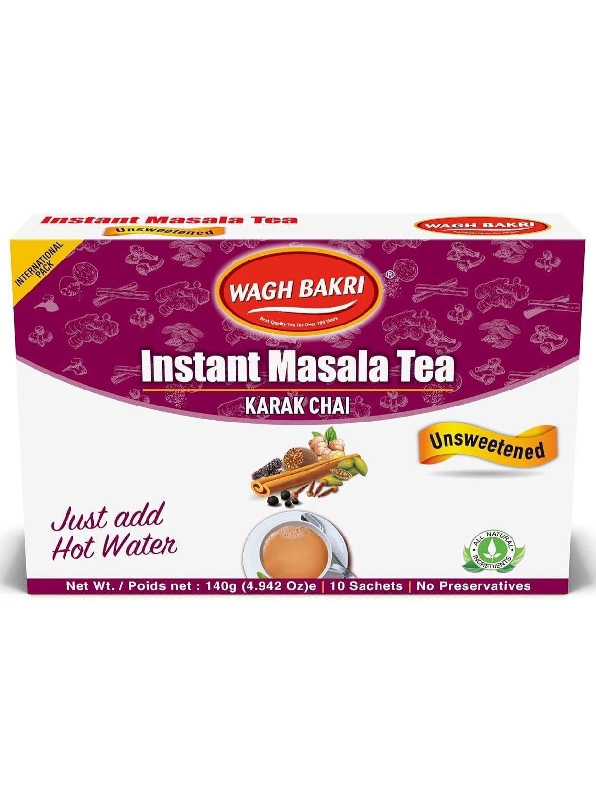 chai unsweetened, chai unsweetened 140g, instant masala, instant masala tea, karak chai, karak chai unsweetened, masala tea, masala tea karak, mix tea, rich tea, tea karak, tea karak chai, tea mix, unsweetened 140g, wagh bakri