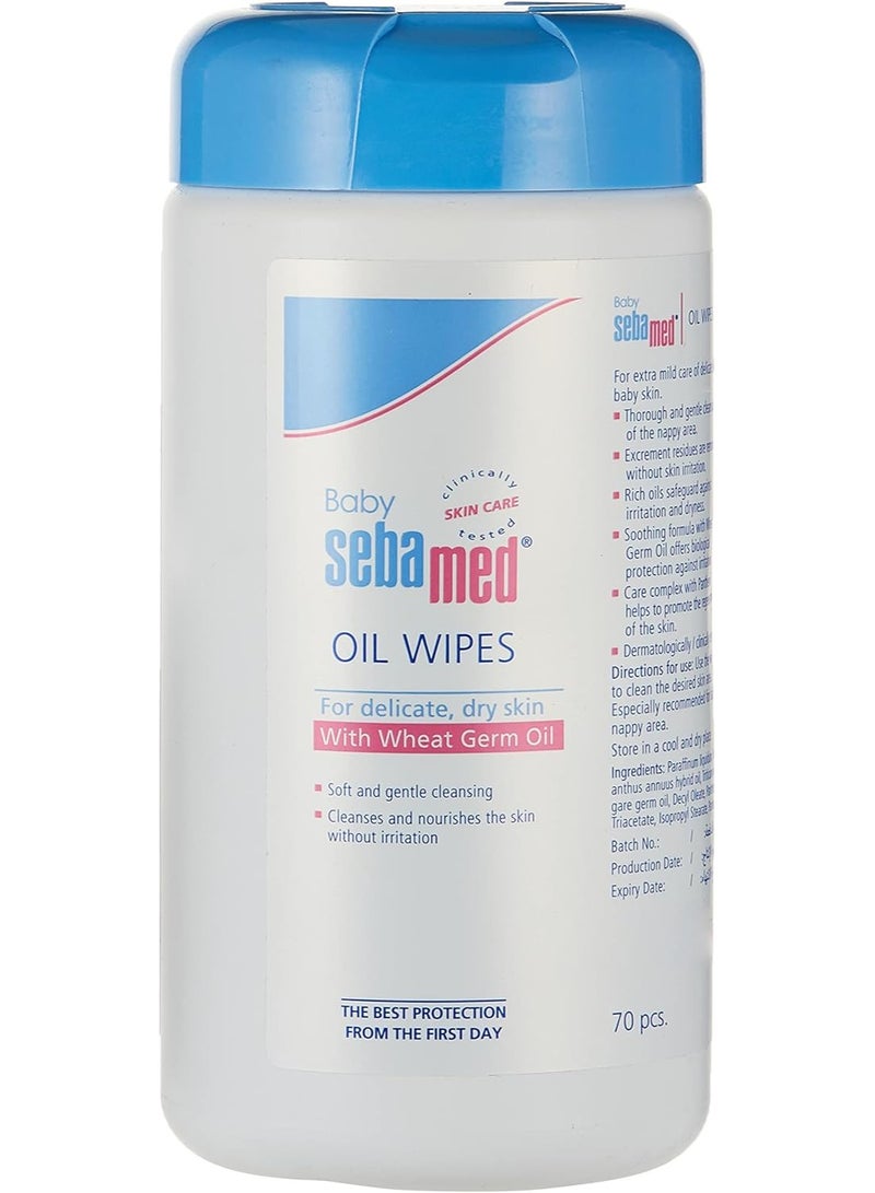 Sebamed Baby Wipes With Wheat Germ Oil - 70 Pieces Pack