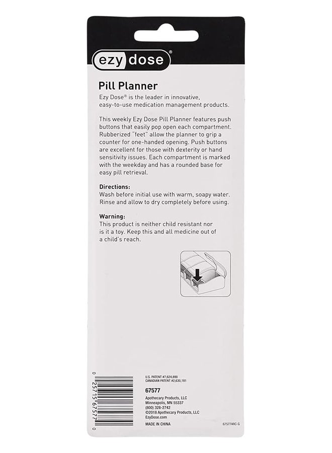 Ezy Dose Pushbutton 7 Day Pill Planner - Medium