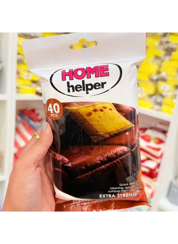 air dry, antibacterial, area first, brand home, dirt dust, dust dirt, every day, helper wet, home helper, name wet, one wipe, sanitizing leather, type pre, wet wipes, wipes keep