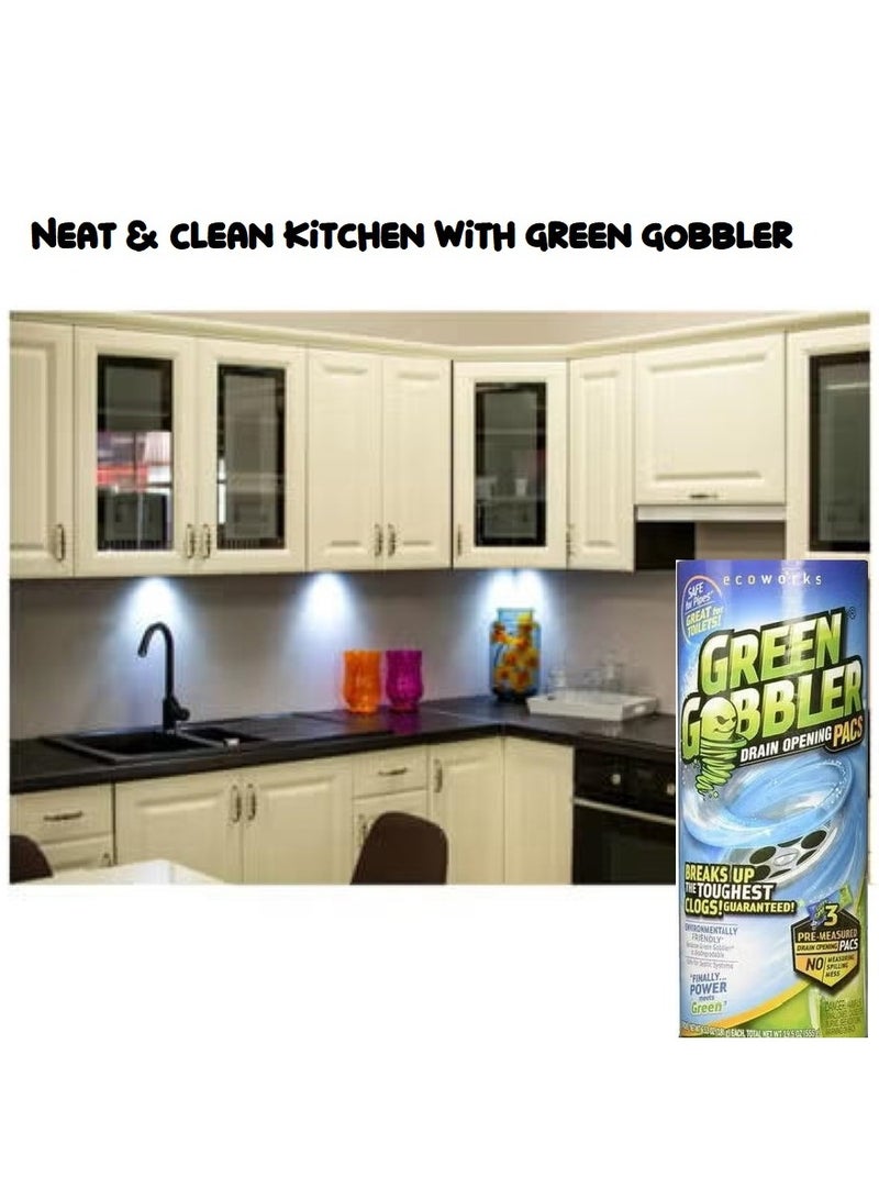 Green Gobbler Drain Opening Pacs 3 Count