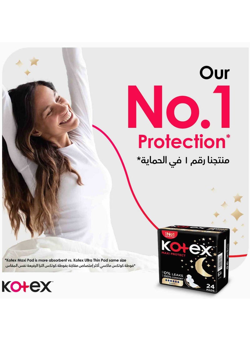 Kotex Maxi Protect Thick Pads Overnight Protection