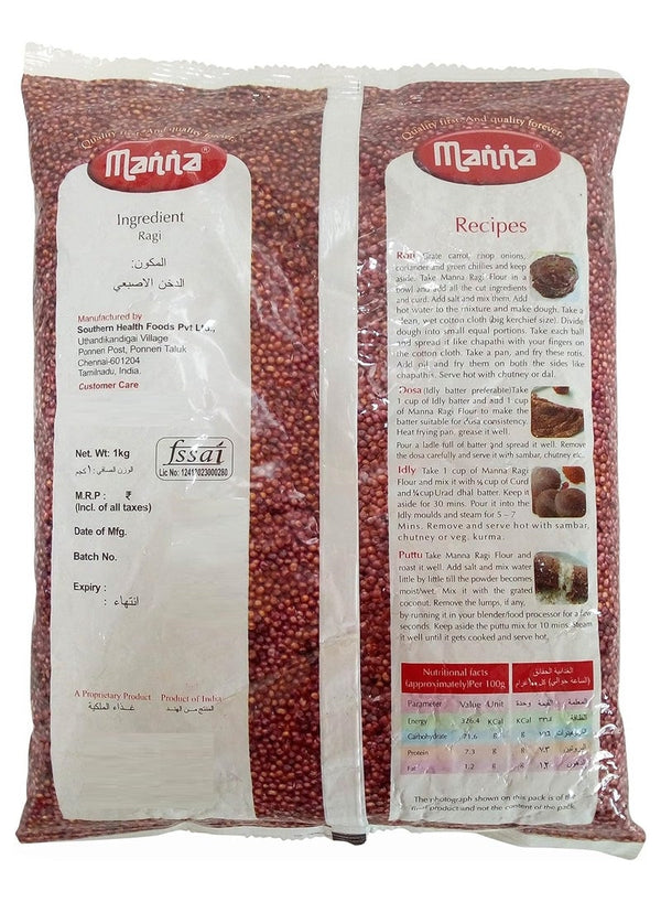 Manna Ragi Flour 1 Kg - Premium Quality