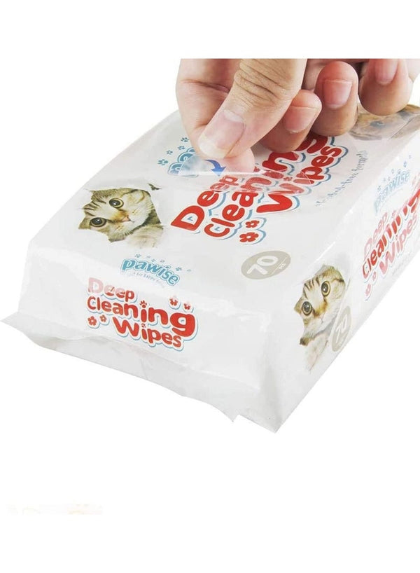 Pawise Deep Cleaning Wipes for Pets - 70 Pcs Pack