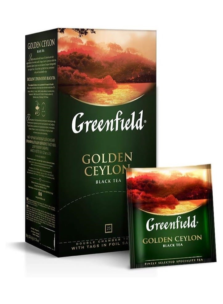 Golden Ceylon Black Tea 25 Bags by Greenfield