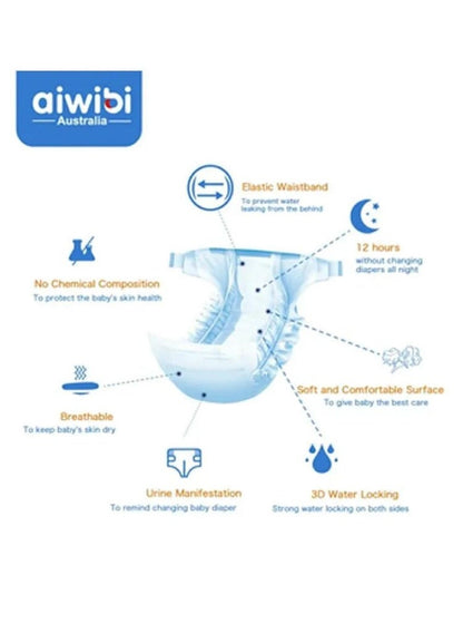 Aiwibi Ultra-Thin Baby Tape Diapers Size 2 Small