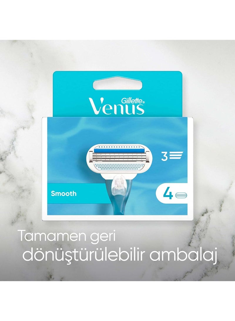 Gillette Venus Smooth 3 Blades 4 Pcs