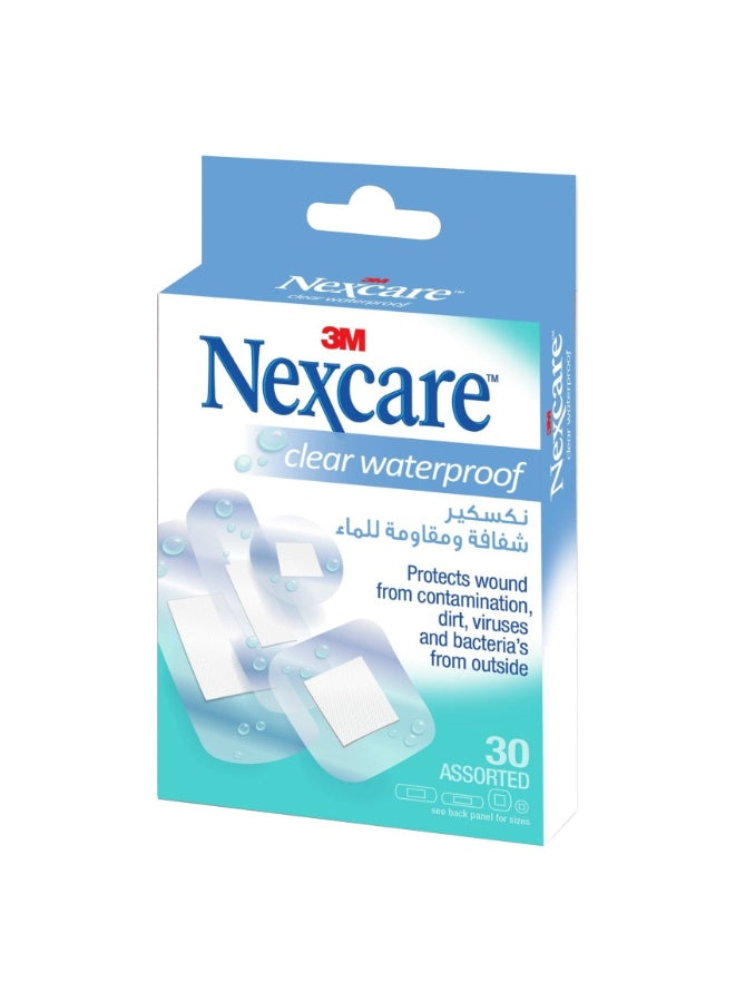 aid kit, aid kits, bandages assorted, clear waterproof, clear waterproof bandages, day wear, hypoallergenic, kit key, nexcare clear, nexcare clear waterproof, non stick, pad type, waterproof, waterproof bandages, waterproof bandages assorted