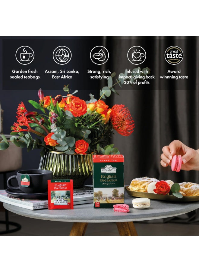 40g start, ahmad tea, bags net, black tea, breakfast black, breakfast black tea, english breakfast, english breakfast black, every cup, sugar free, tea bag, tea bags, tea blend, teabags 40g, world key