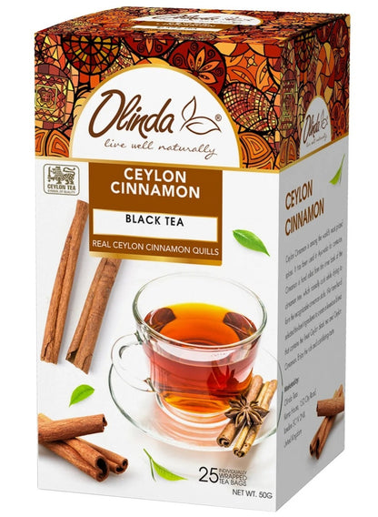 bags net, black tea, ceylum cinammon, ceylum cinammon black, cinammon black, cinammon black tea, inner bark, net weight, olinda, sri lanka, sri lankan, tea bags, tea offers, two pure, weight 50g