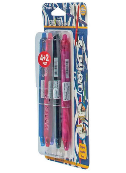 Pilot Frixion Clicker Erasable Pens - 6 Pcs