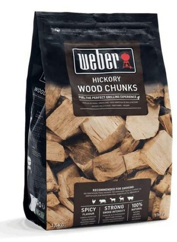 Weber Hickory Wood Chunks 1.5 Kg - Premium Flavoring