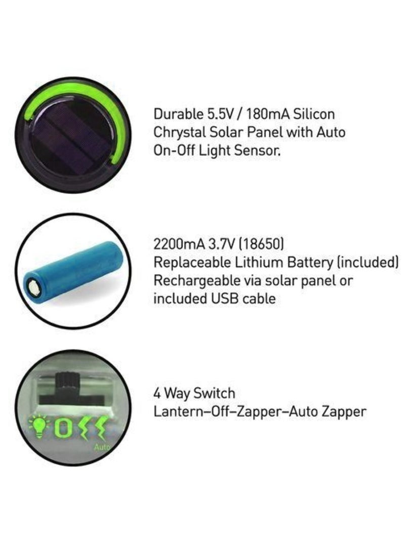 GECKO Zapper Solar USB Rechargeable Insect Killer