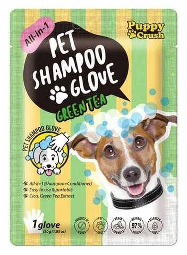 Puppy Crush All-In-1 Pet Shampoo Glove Green Tea