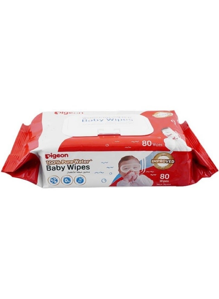 Pigeon Pure Water Extra Soft Baby Wipes 80 Pack