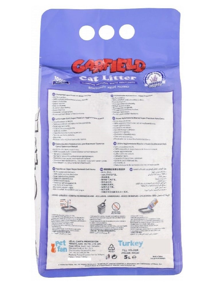 Garfield White Bentonite Clumping Cat Litter Lavender