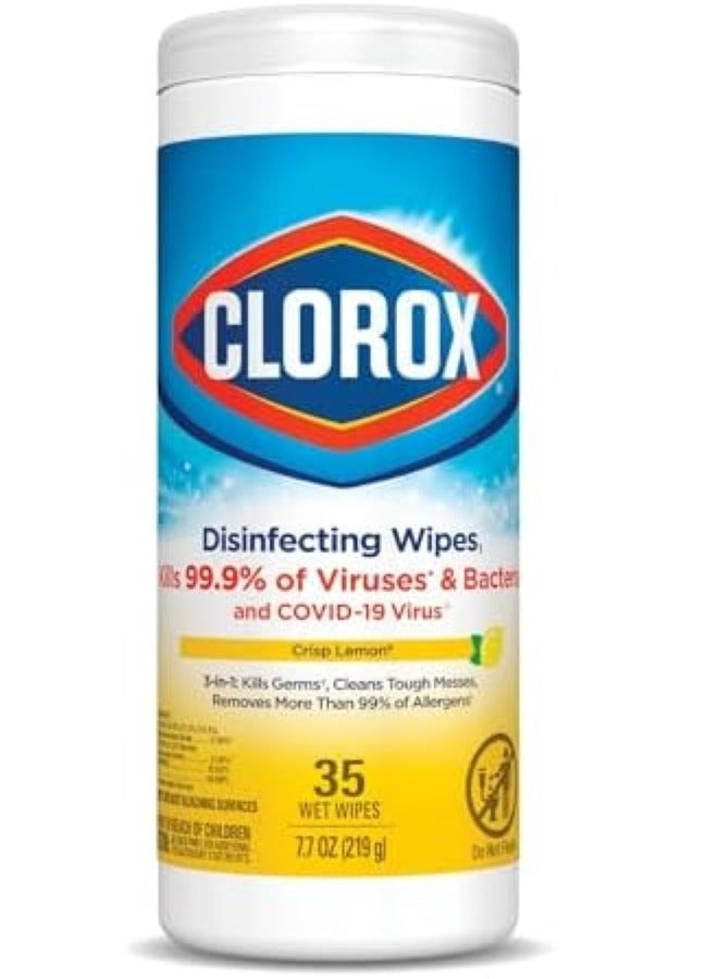 Clorox Disinfecting Wipes Lemon Scent 35 Pack