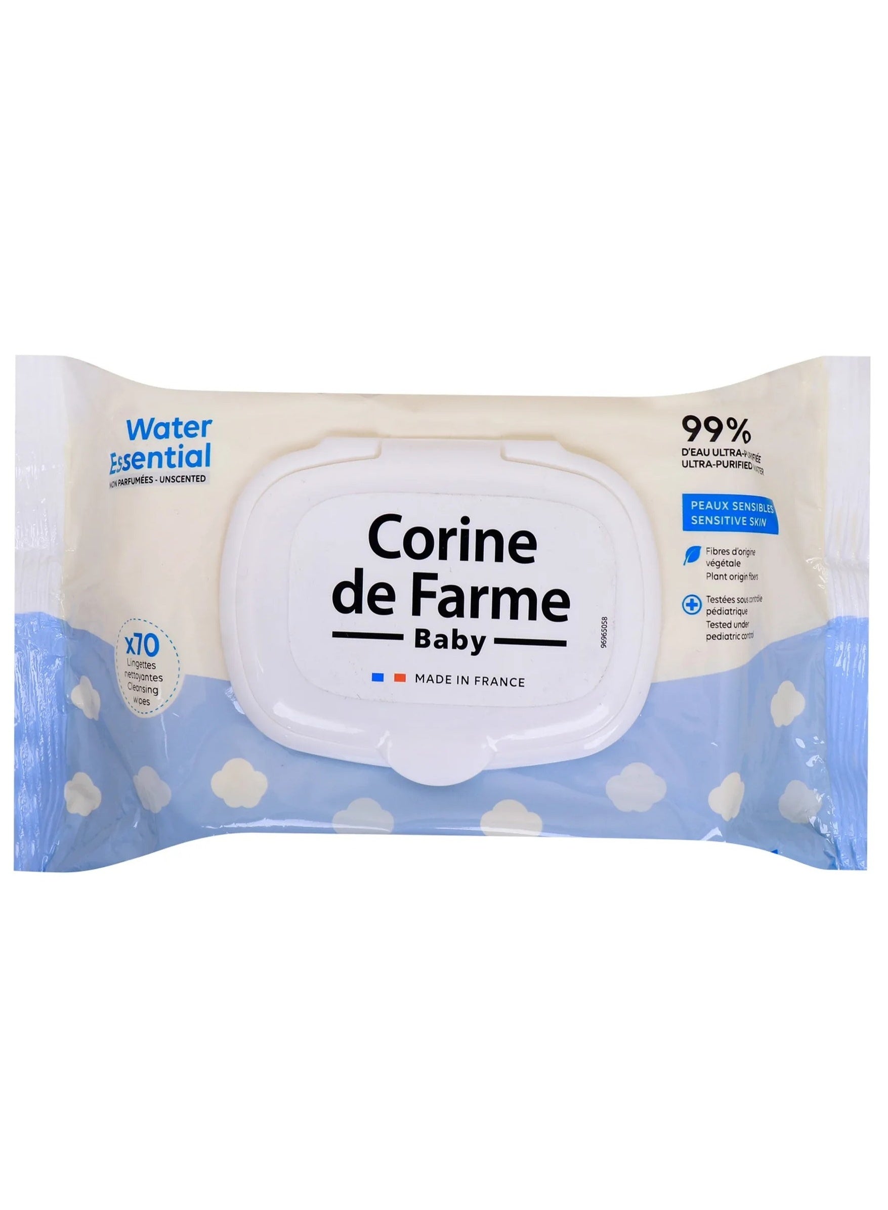 baby care, baby water, baby water essential, cleansing wipes, cleansing wipes x70, corine de farme, essential unscented, essential unscented cleansing, plant based, skincare, unscented cleansing, unscented cleansing wipes, water essential, water essential