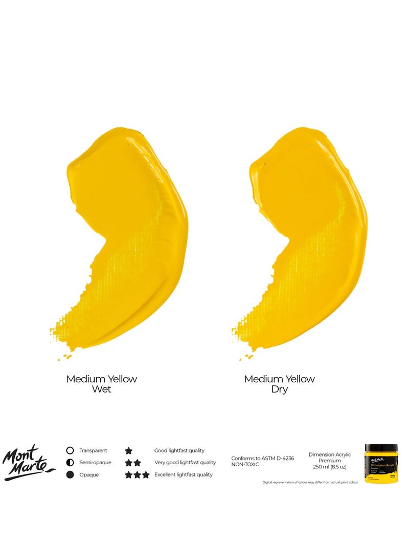 Mont Marte Dimension Acrylic Medium Yellow 250ML