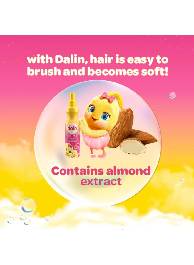 almond 200ml, cool dry, dalin, detangler spray, detangler spray almond, dry hair, fine hair, hair care, hair dual, hair soft, hypoallergenic, make hair, onto wet, spray almond, spray almond 200ml