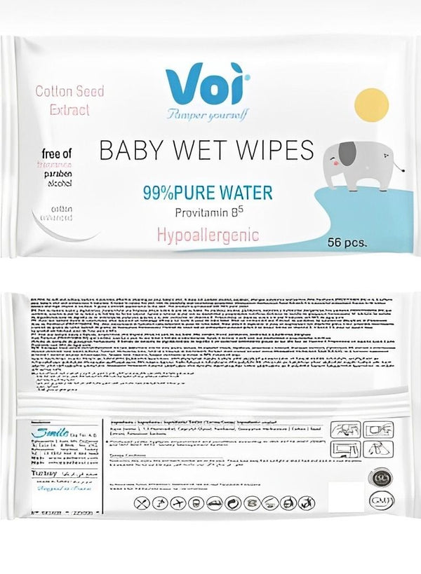 Voi Hypoallergenic Wet Wipes 56 Piece Pack