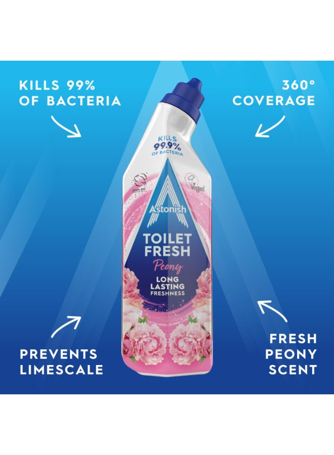 astonish, buildup fast, cleaning prevent, cruelty free, fast working, fragrance kills, free vegan, free vegan 750ml, fresh peony, fresh peony long, long lasting, peony long, toilet fresh, vegan 750ml, working cruelty