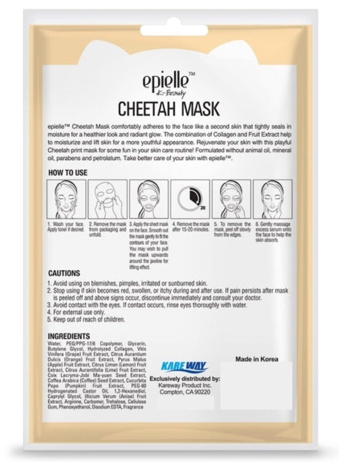 Epielle Cheetah Character Mask for Radiant Skin