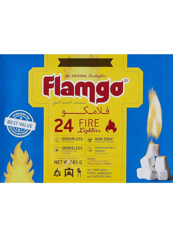 FLAMGO Fire Lighters Charcoal Starter 24 Pcs