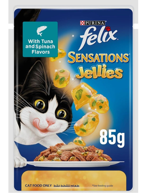 FELIX Sensations Jellies Chicken & Spinach Wet Cat Food