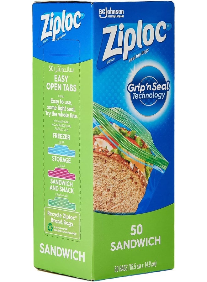 Ziploc 50 Piece Sandwich Bags - Clear
