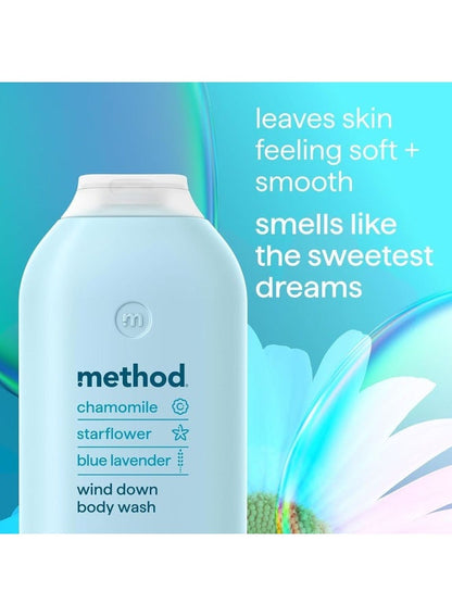 Method Wind Down Body Wash Shower Gel Chamomile + Starflower + Blue Lavender 532ML