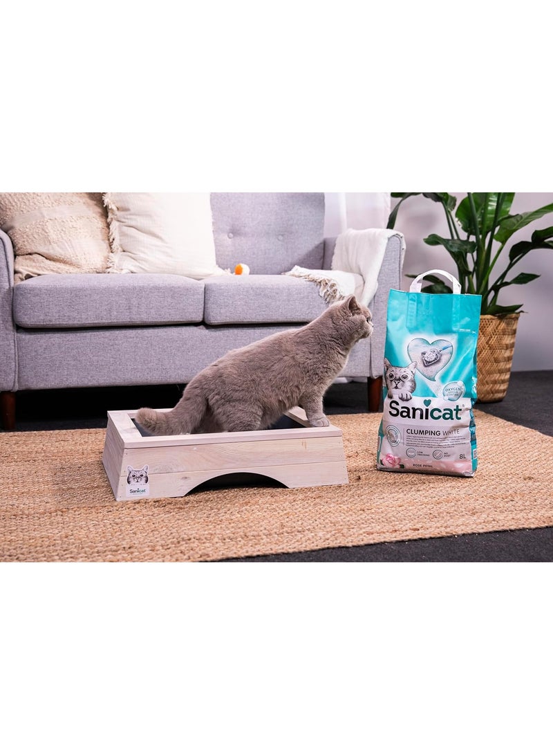 Sanicat White Clumping Cat Litter 8L Rose Petal Scent