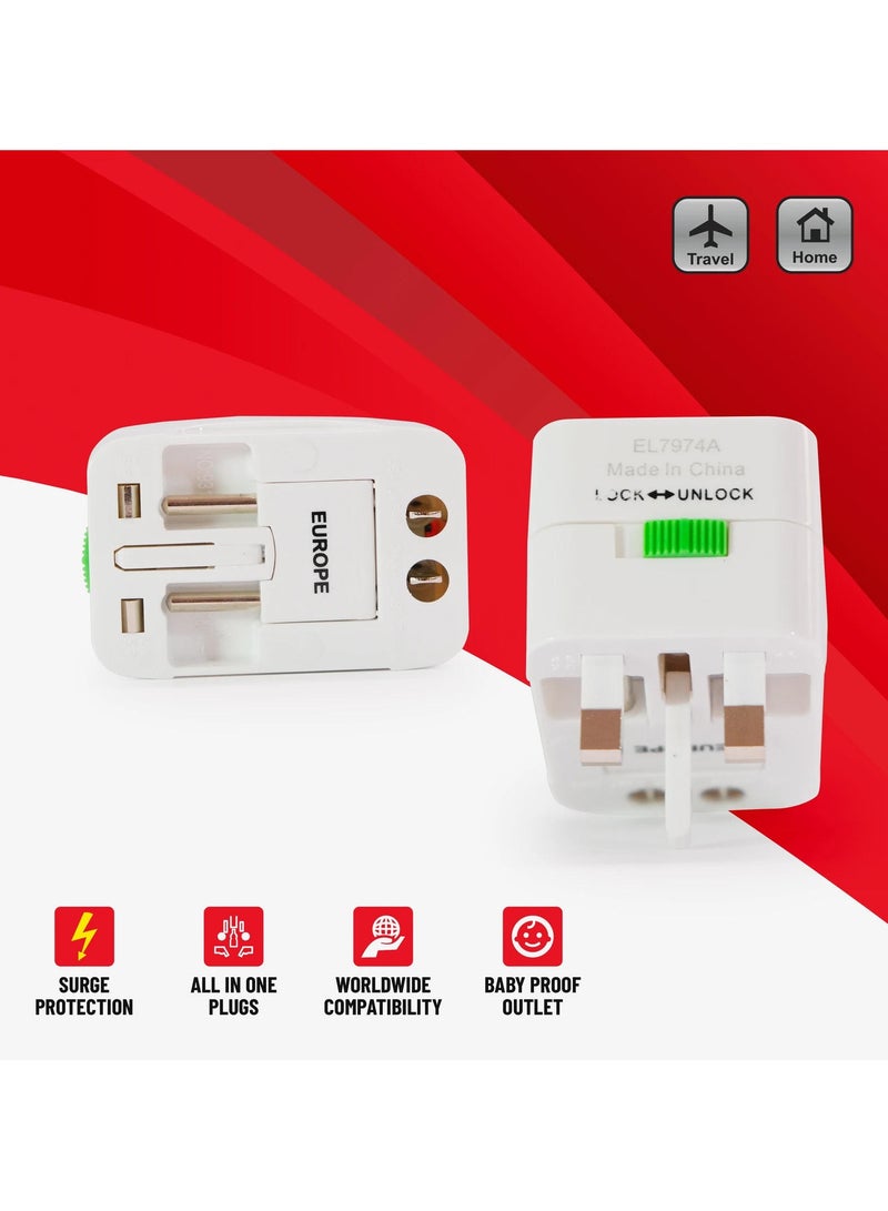 Elexon Universal Travel Adapter Surge Protector