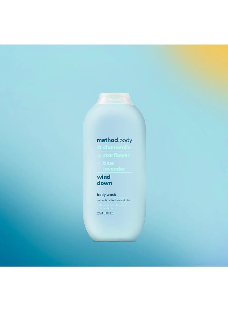 Method Wind Down Body Wash Shower Gel Chamomile + Starflower + Blue Lavender 532ML