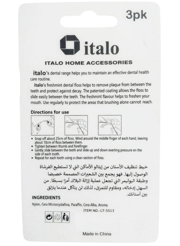 ITALO Freshmint Mini Dental Floss 10M X 3 Pcs Pack