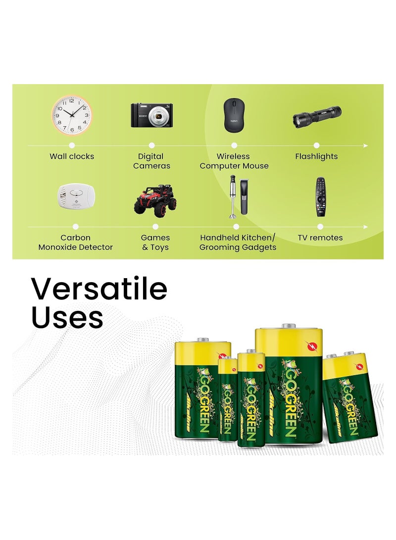 Eco Friendly Alkaline AA Batteries 24 Pcs - GO GREEN