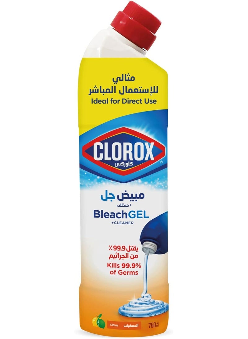 Clorox Citrus Bleach Gel And Cleaner 750 ML
